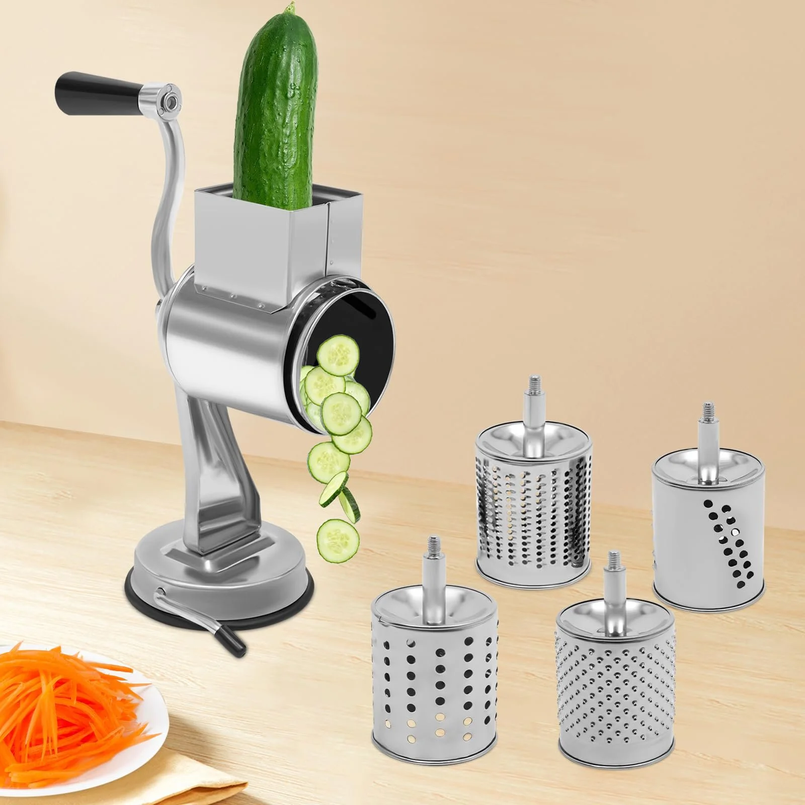 Барабанна Терка, нержавіюча сталь, 5 лез, фото №1 Барабанна Терка, нержавіюча сталь, 5 лез, фото №1