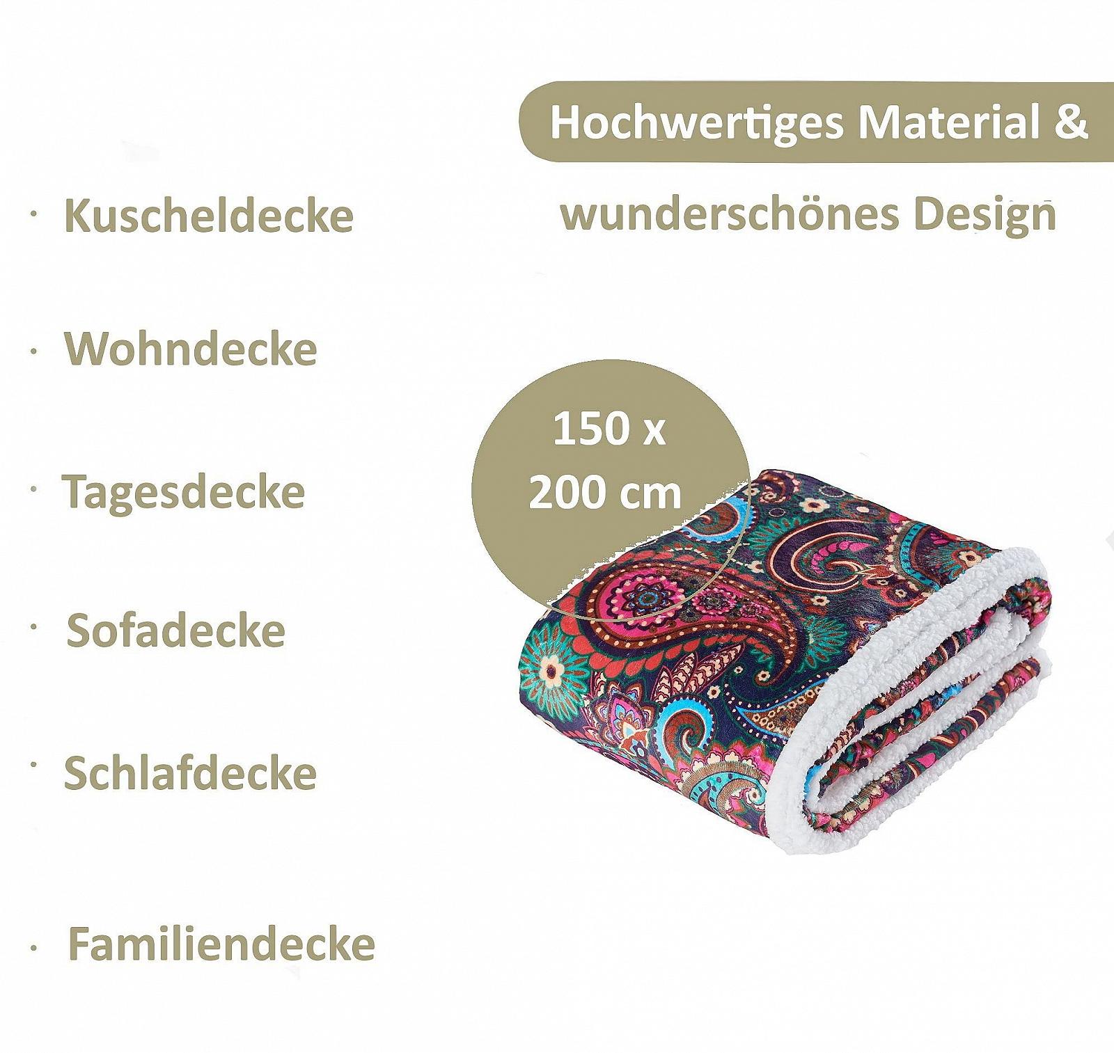 Покривало HOME DREAM Colourful Paisley, покривало, Покривало для дивану, Покривало шерпа, 150 x 200 см, фото №9 Покривало HOME DREAM Colourful Paisley, покривало, Покривало для дивану, Покривало шерпа, 150 x 200 см, фото №9