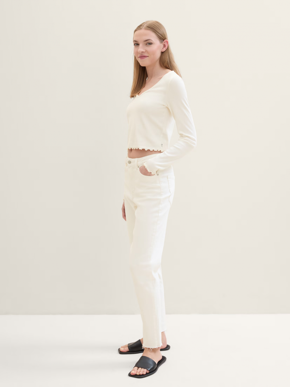 Джинси Mom-fit jeans 1040752ХХ22569 Tom Tailor Білий  M, фото №4