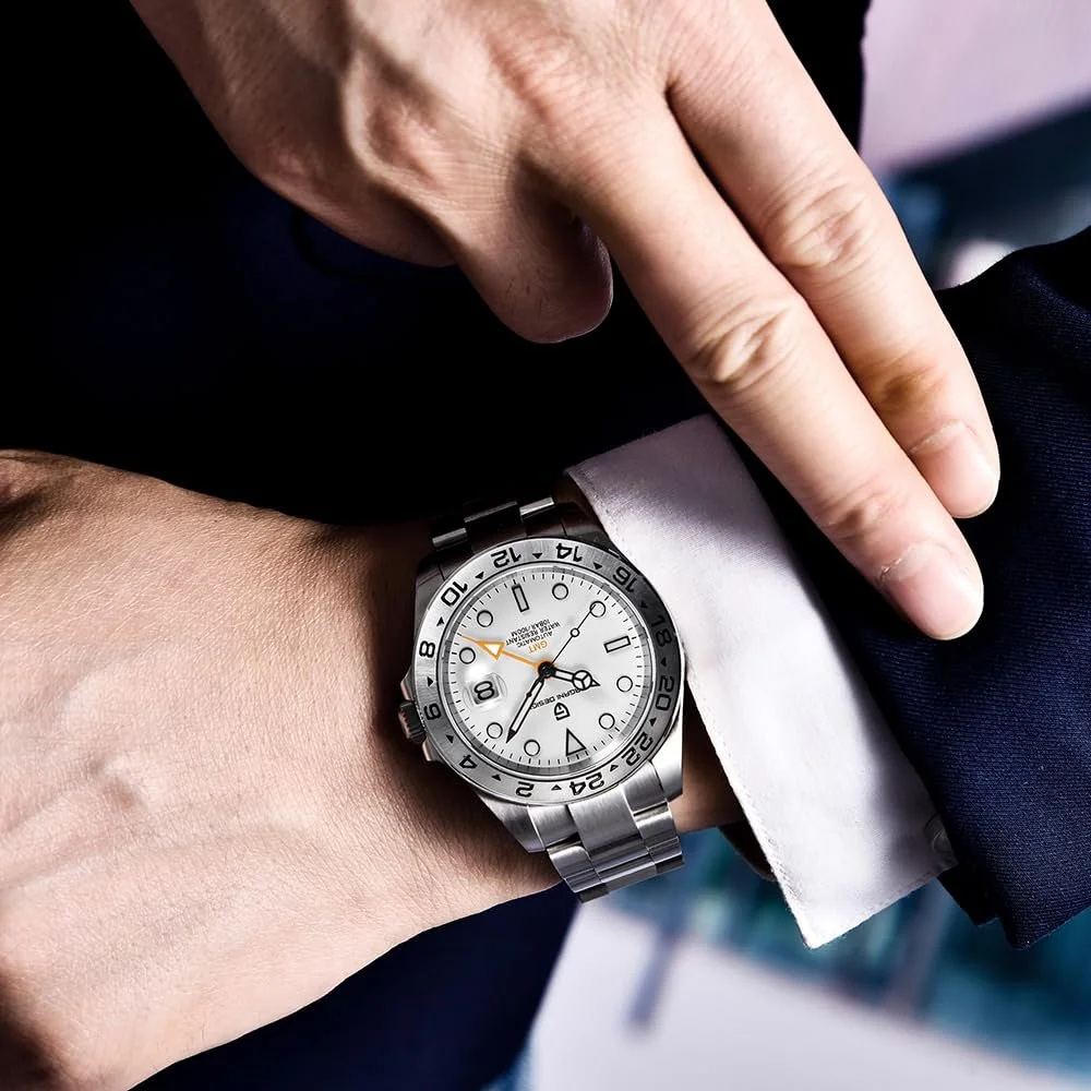 Часы Pagani Design Мужские GMT Автоматические Механические Аналоговые Сапфир Спорт Водонепроницаемые Люминесцентные, фото №6