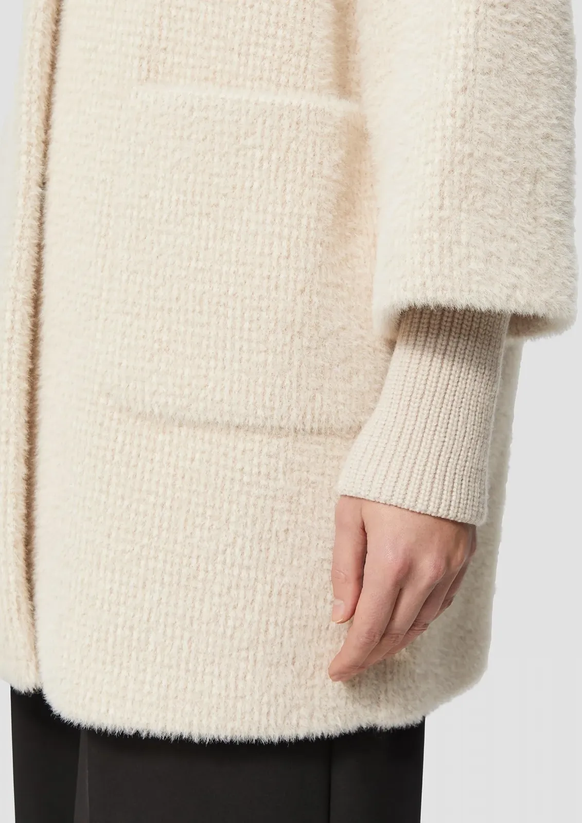 Пальто s.Oliver BLACK LABEL Пухнасте з трикотажними манжетами на рукавах, фото №3