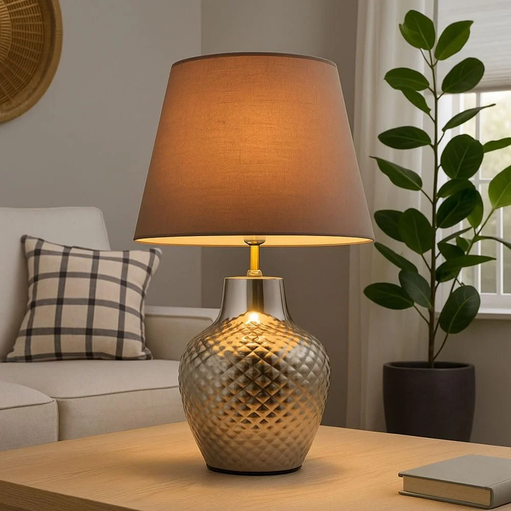 Настільна лампа Nowa LED Ceramic E14 Filament Warm White Dimmable 20 x 32 cm Chrome Brown, фото №4