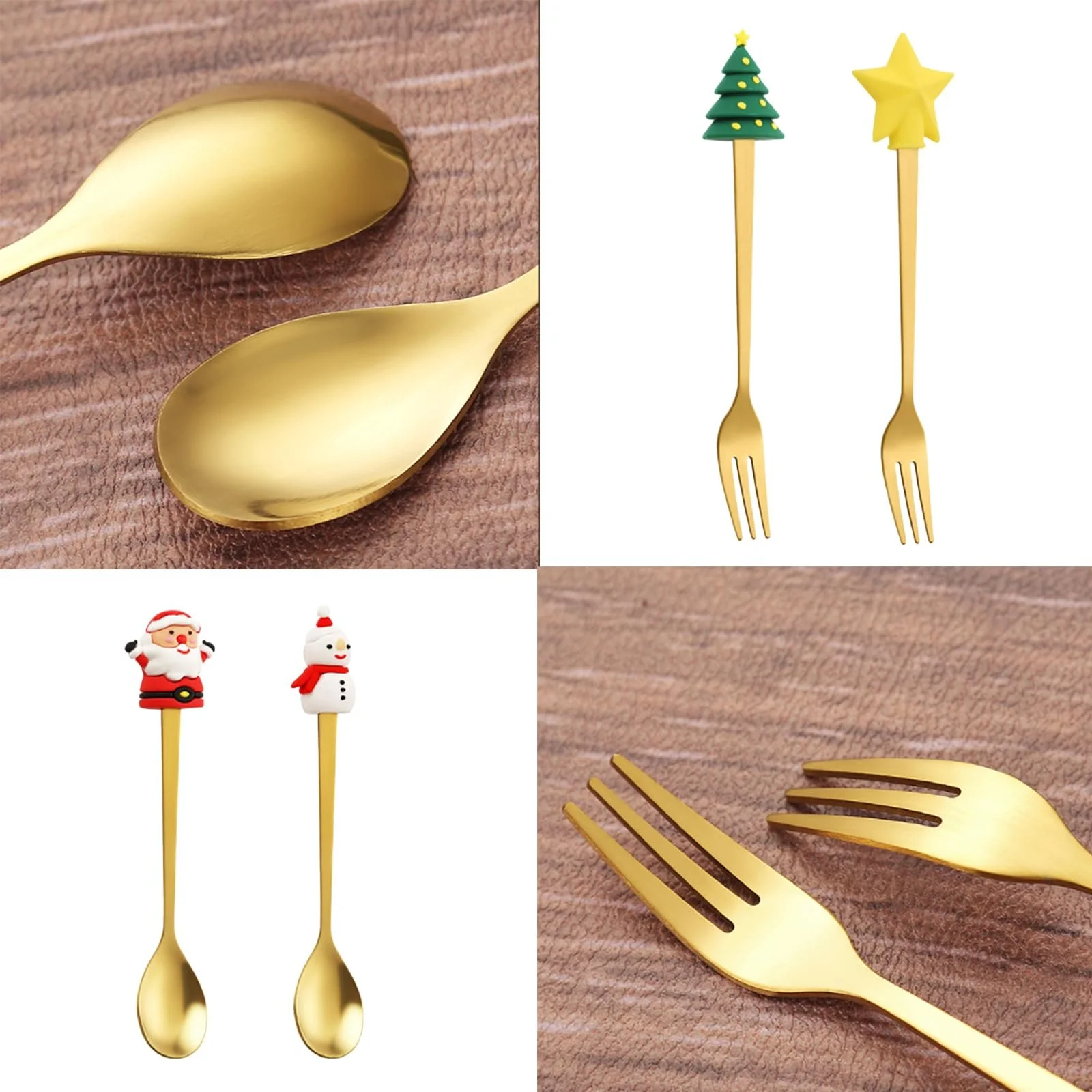 Набір виделок і ложок Vastsea на різдвяну тематику, 4 шт, фото №3 Набір виделок і ложок Vastsea на різдвяну тематику, 4 шт, фото №3
