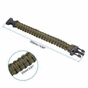 Браслет Paracord Survival PATIKIL Плетений з пластиковою пряжкою Темно-зелений synthetic.ua - Фото 1