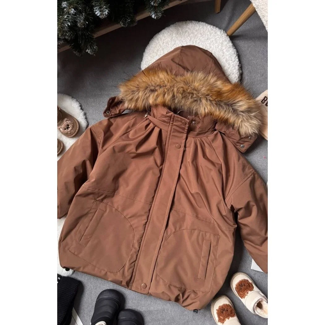 Стильна дитяча куртка від 130 до 160 см еврозима з капюшоном з хутром осінь/зима, фото №4 Стильна дитяча куртка від 130 до 160 см еврозима з капюшоном з хутром осінь/зима, фото №4