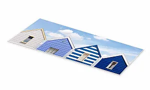 Постер Olaf Protze Beach Huts England 60 х 20 см Голубой synthetic.ua - Фото 1