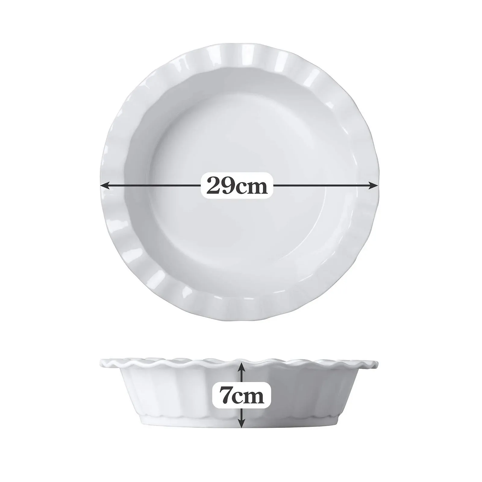 Форма для пирога WM Bartleet & Sons 1750 T453 глубокая с гофрированным краем Белая, фото №5