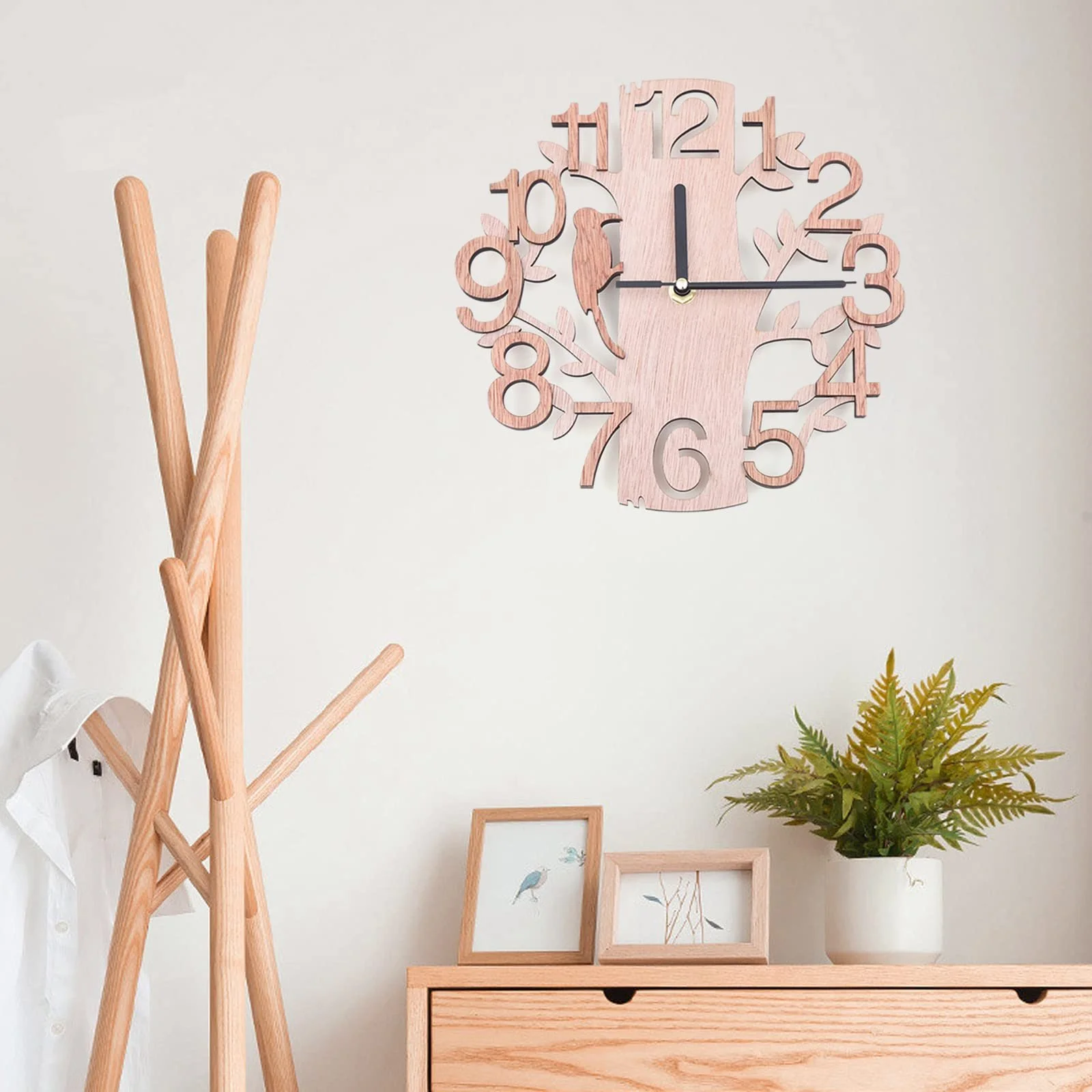 Настінний годинник Tree Bird Tree Shape Round Antique Design Безшумний, фото №6