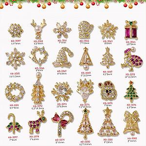 Прикраса для нігтів Металеві Різдвяні Santa Rentier Schneemann synthetic.ua - Фото 1