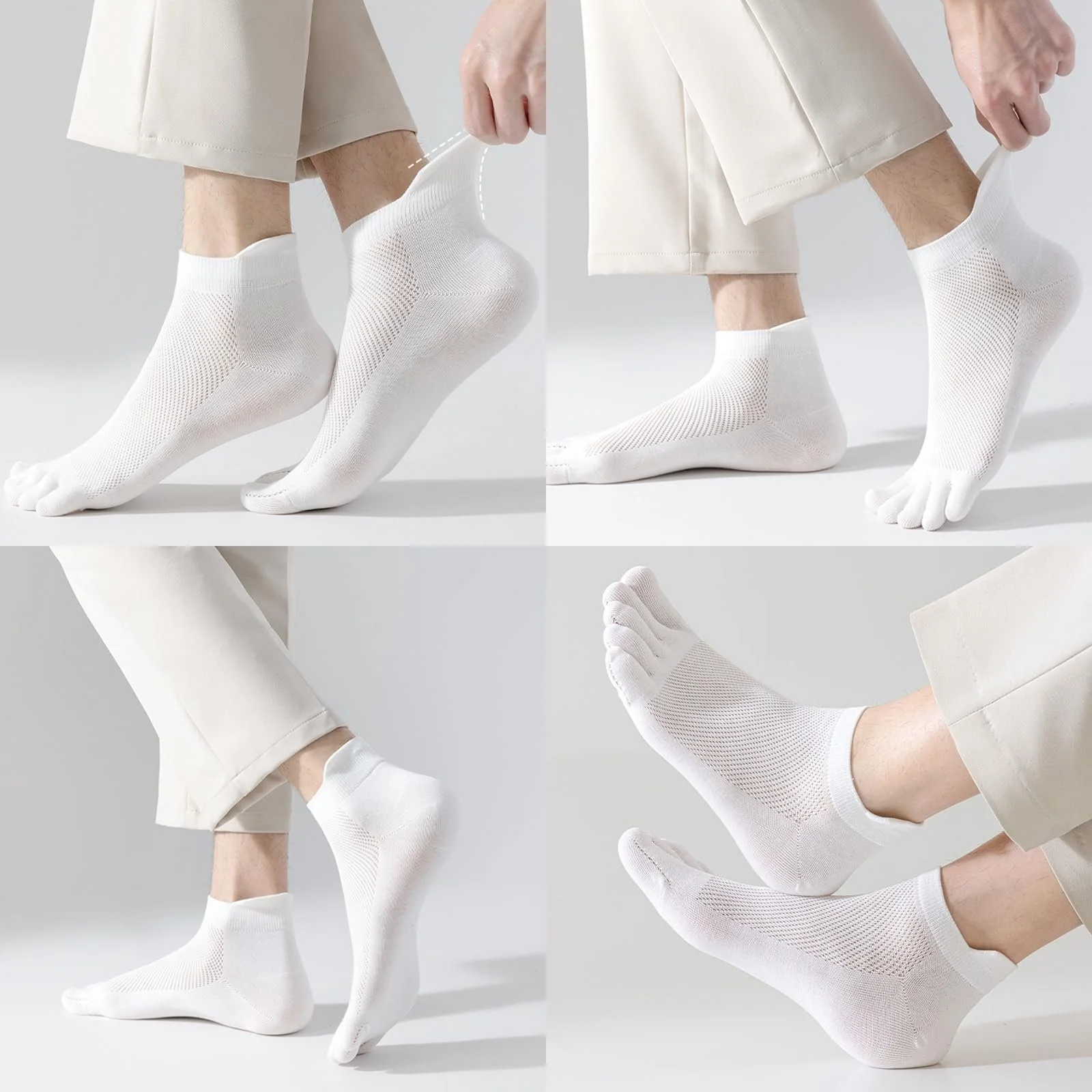 Шкарпетки з пальцями ніг Білі 6 пар 39-40, фото №5