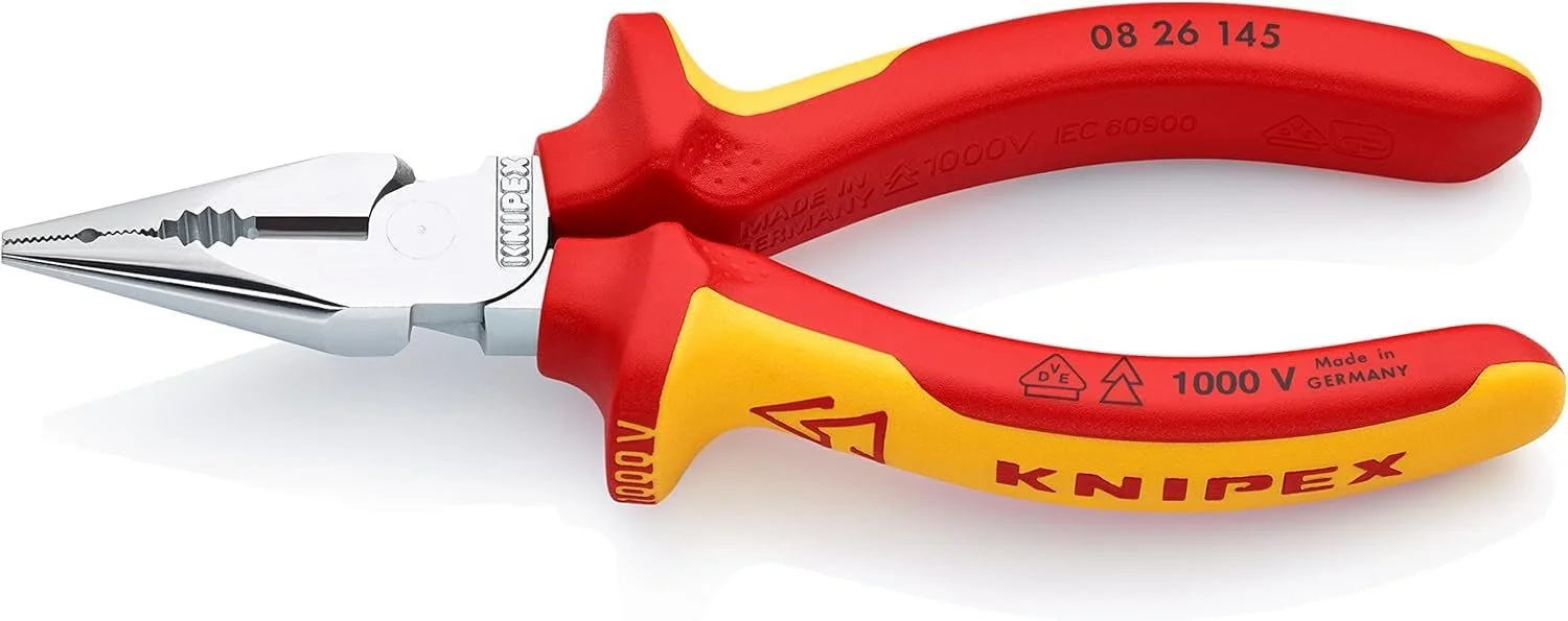 Плоскогубцы комбинированные KNIPEX 08 26 145 с изолированными многокомпонентными ручками, VDE тестирование, хром-ванадиевая сталь, 145 мм, фото №1 Плоскогубцы комбинированные KNIPEX 08 26 145 с изолированными многокомпонентными ручками, VDE тестирование, хром-ванадиевая сталь, 145 мм, фото №1