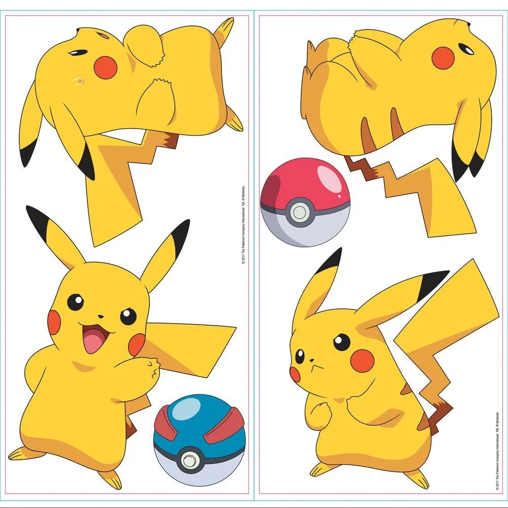 Наклейки для стен Pokemon Pikachu Peel And Stick, фото №3