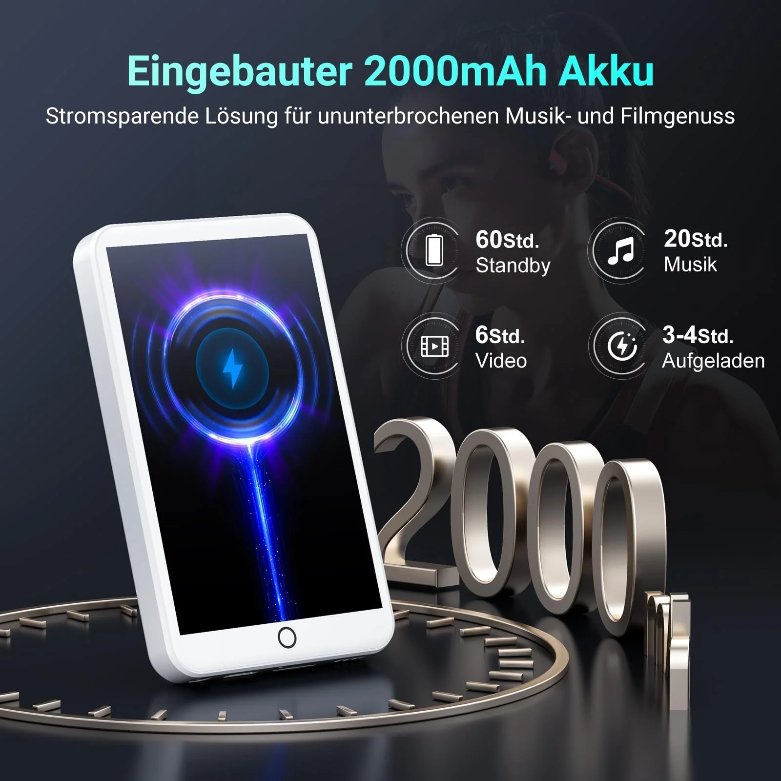 MP3-плеер Fanvace 96 GB с Bluetooth и WiFi, Android 13, 4-дюймовый сенсорный экран и динамик, фото №6