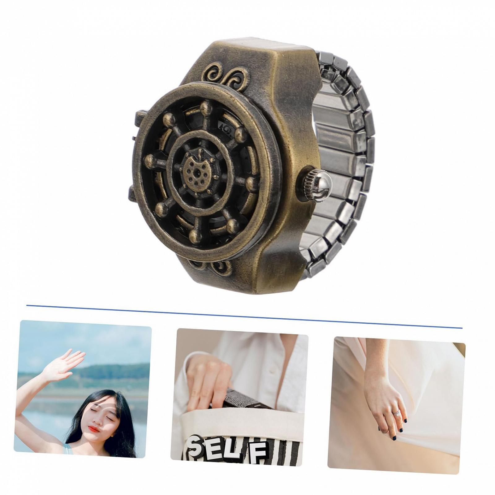 Винтажные часы на палец Beaupretty, 2 шт. Стильные часы на палец с открытой крышкой для модных акцентов и украшений для женщин и мужчин, уникальное ювелирное изделие, фото №8