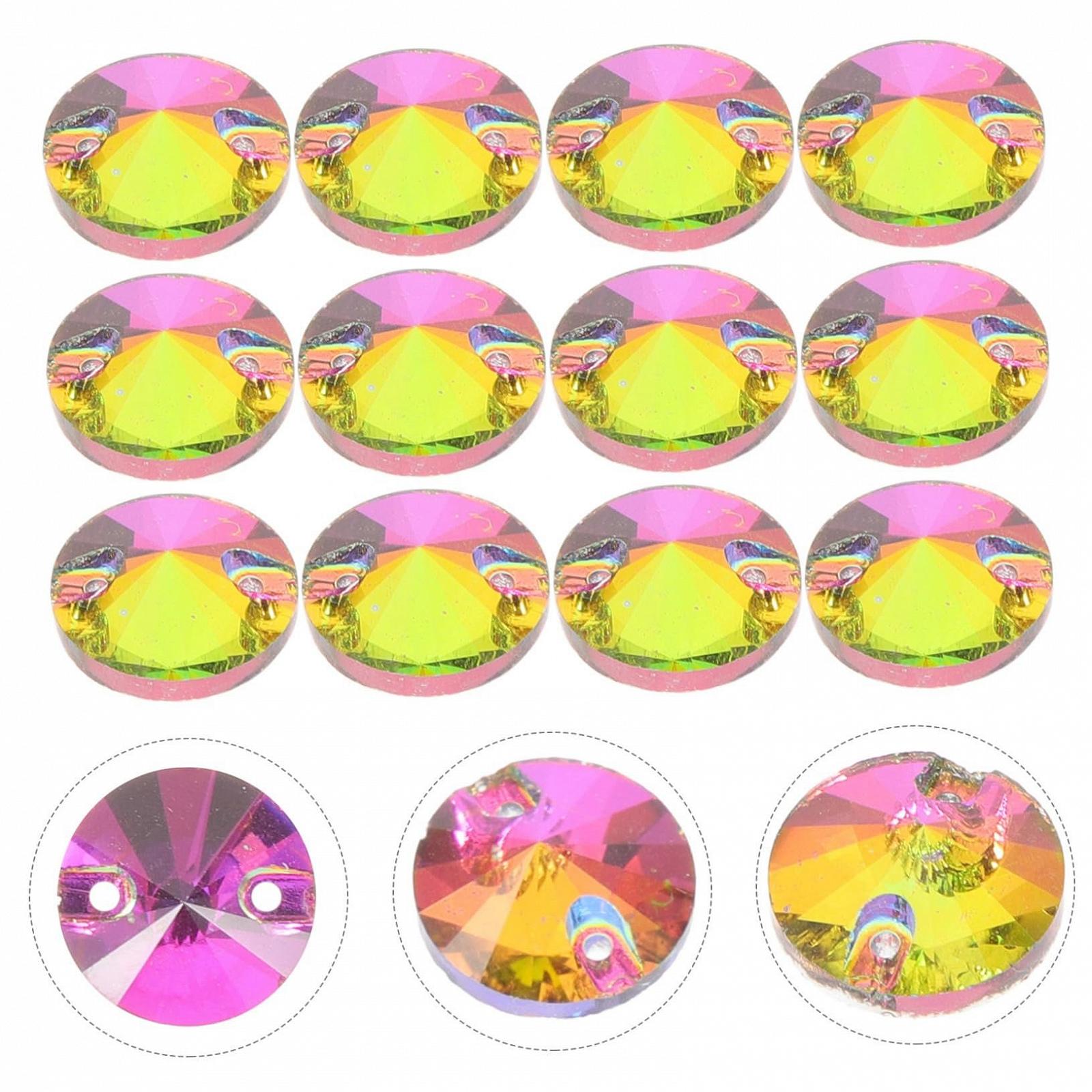 Стрази Пришивні Sewroro Круглі для творчих проєктів, кольорові, 48 шт., фото №5