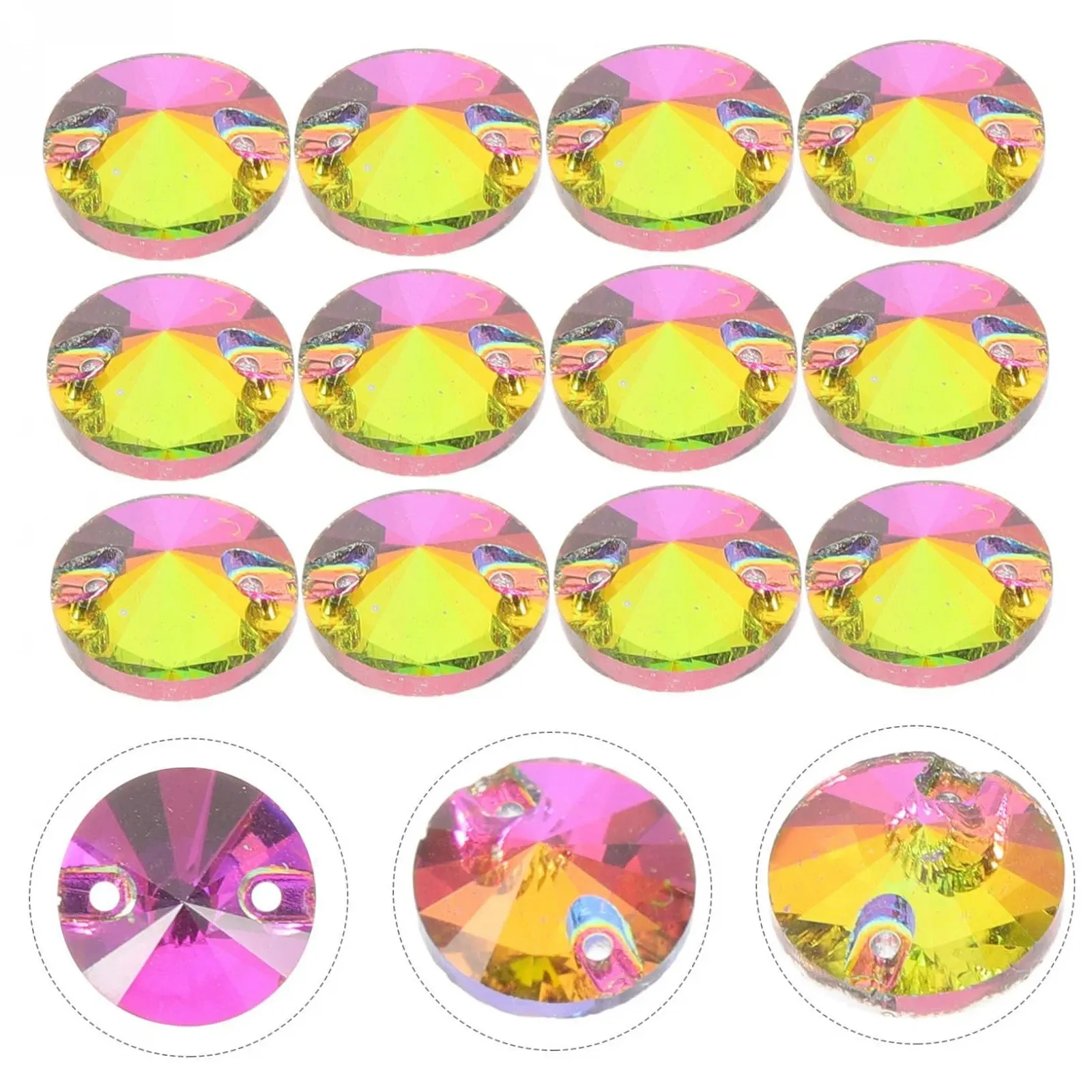 Стрази Пришивні Sewroro Круглі для творчих проєктів, кольорові, 48 шт., фото №5