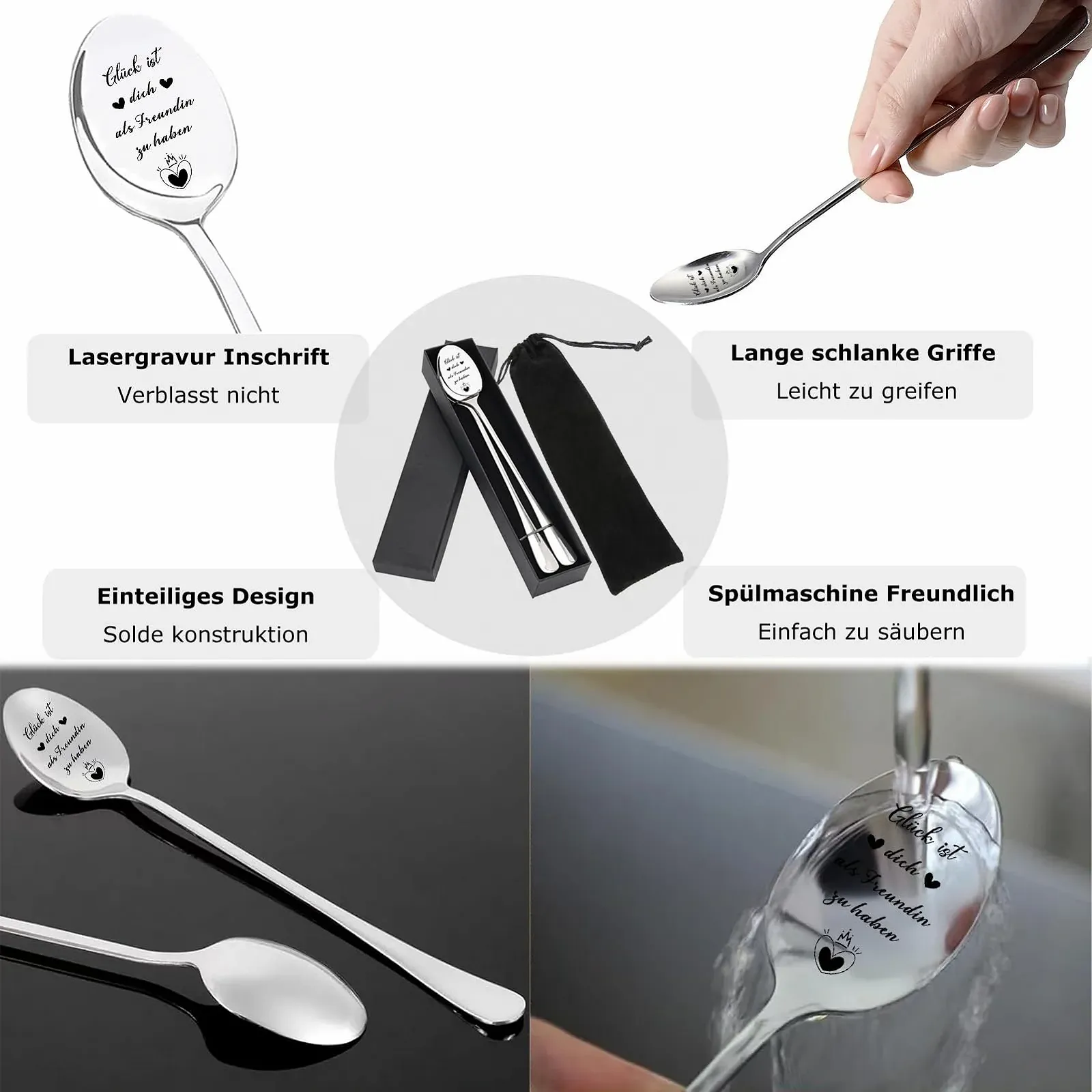 Ложка Кави з Гравіюванням для Подруги, 2 шт., фото №5