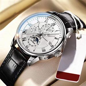 Годинник FORSINING Чоловічий Quartz Analogue Moon Phase Luxury Stainless Steel synthetic.ua - Фото 1