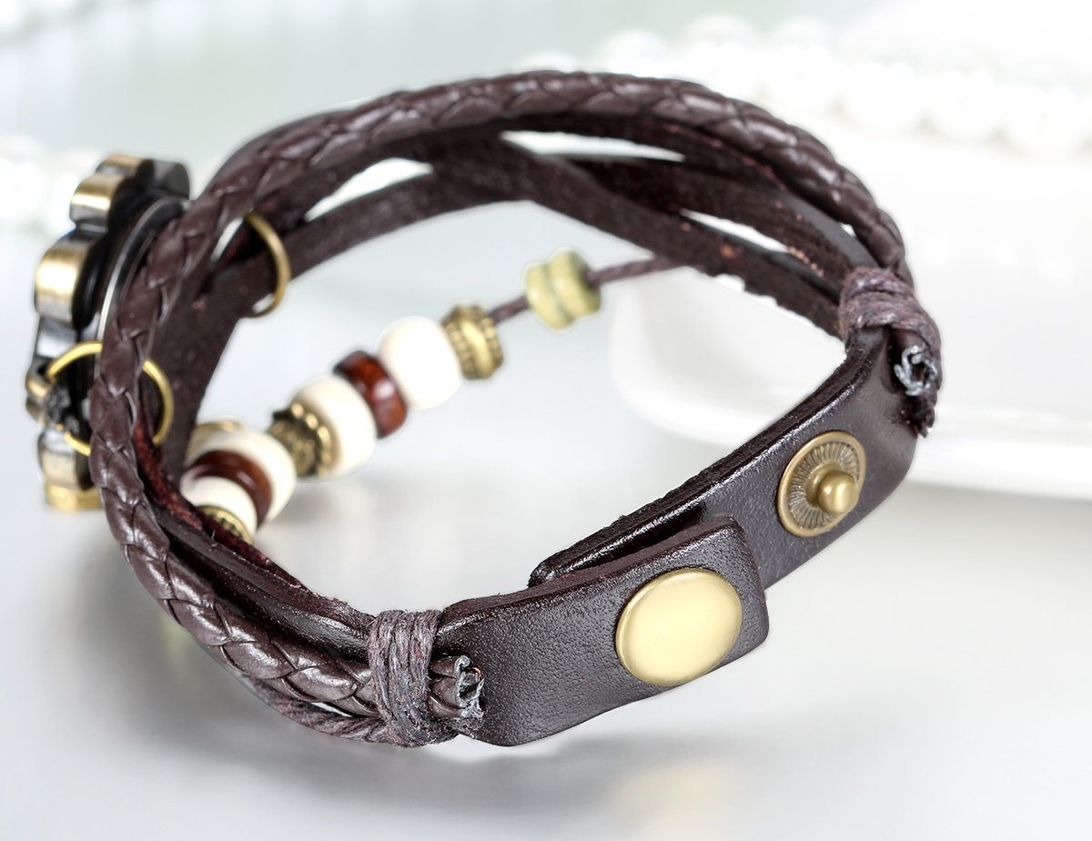 Женские часы Кварцевые Аналоговые Ретро JewelryWe Браслет Кожаный с бабочкой и бусинами 5, фото №3