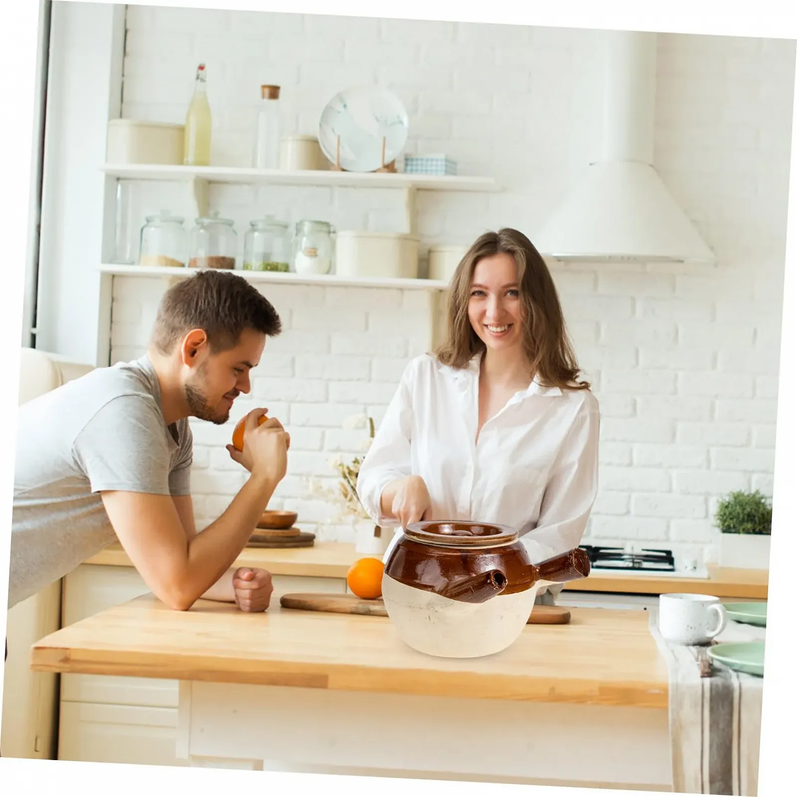 Горщик VALICLUD глиняний з кришкою для газової плити жаростійкий 1600 мл, фото №5