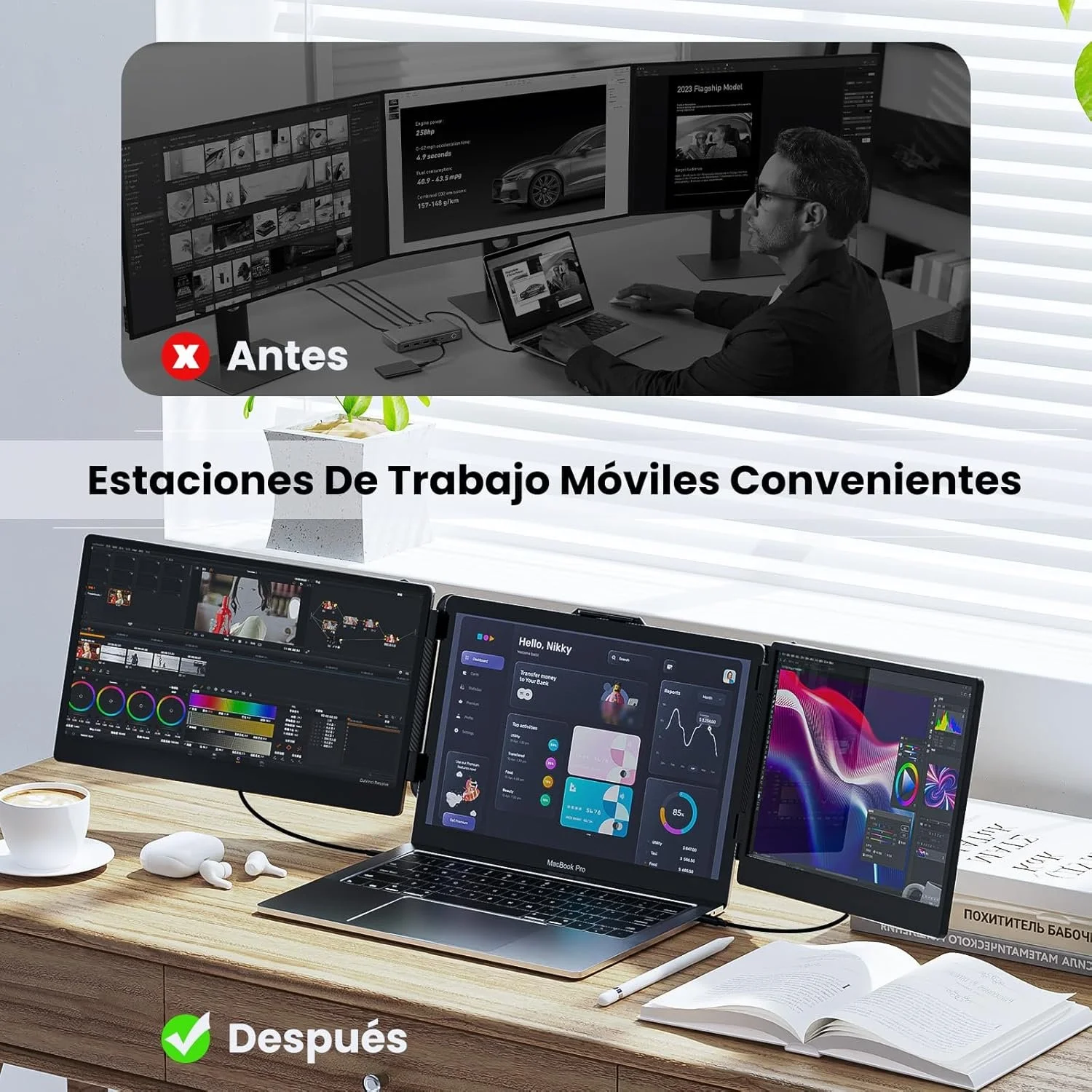 Монитор портативный 14" SMISEACOW S2 Full HD IPS 60 Гц, фото №6