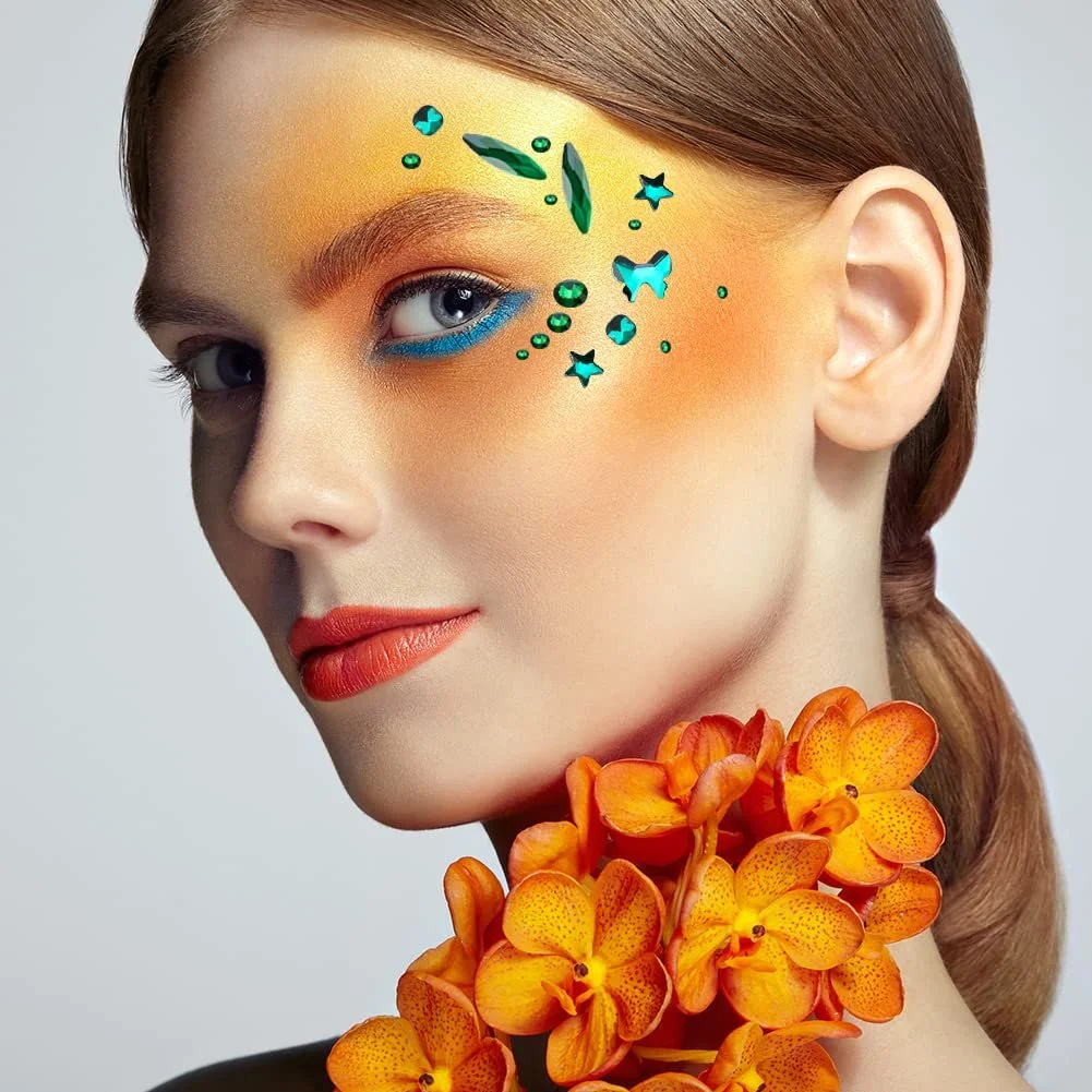 Стразы Плоские для ногтей DIY Камни Кристаллы Стекло Бриллианты Набор для украшений с пинцетом и ручкой для подбора 12 цветов Зеленый, фото №5