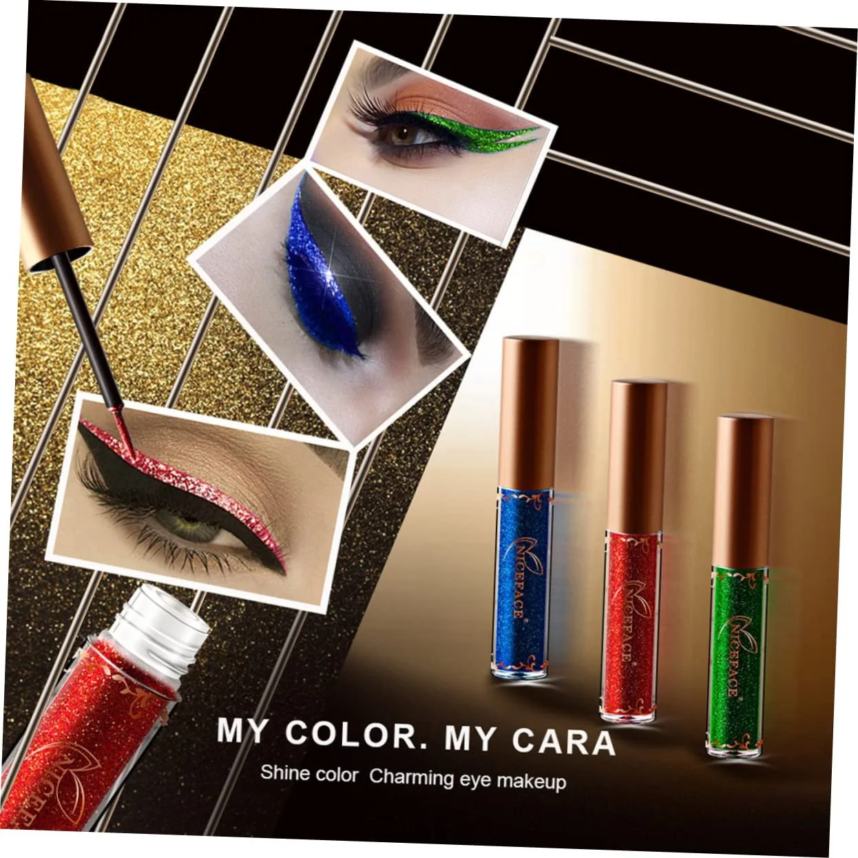 Карандаш для глаз minkissy 3St Блестящие, фото №7