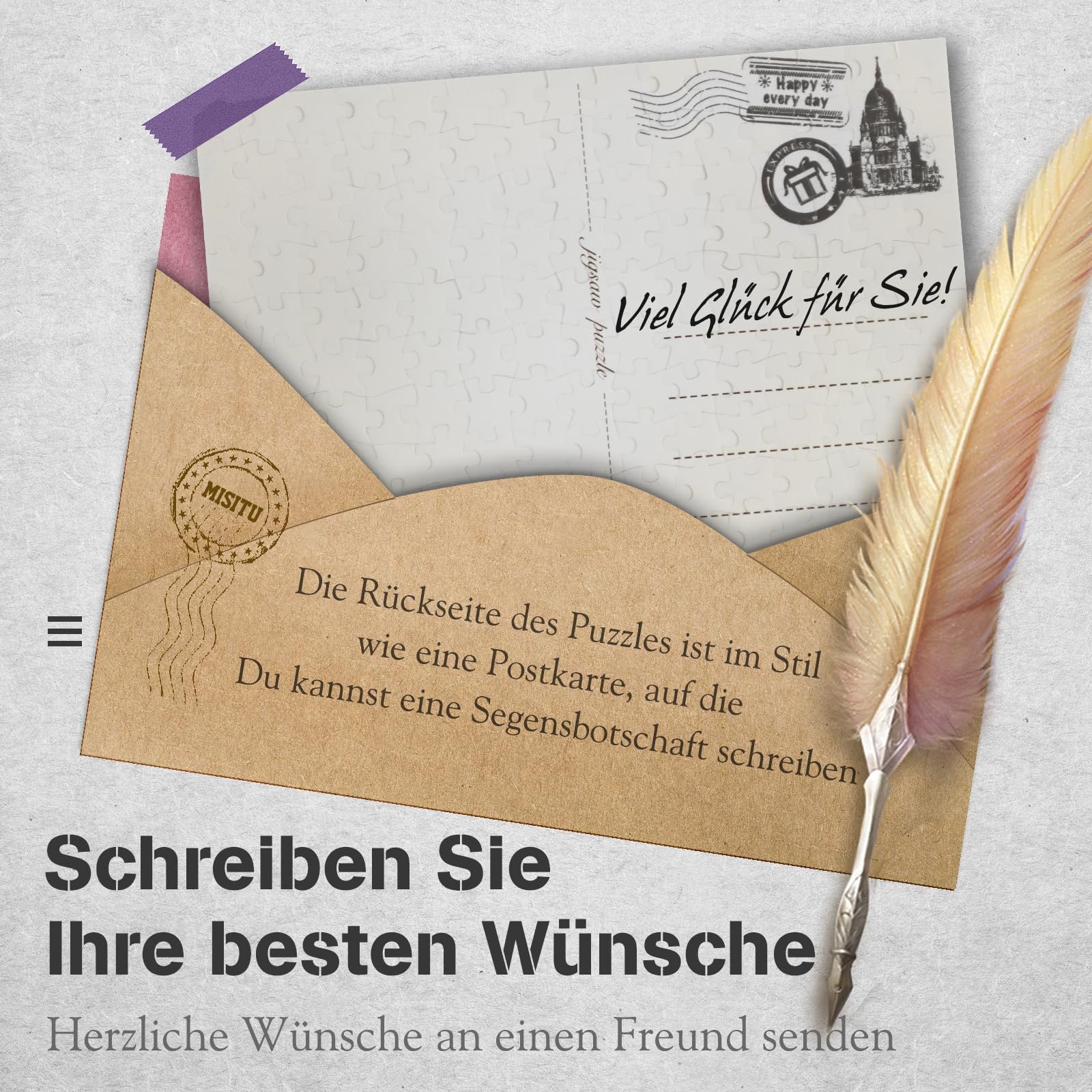 Міні-пазли MISITU Pack of 3 Snowman Elk Christmas Tree 150 елементів 15 x 10 см, фото №7