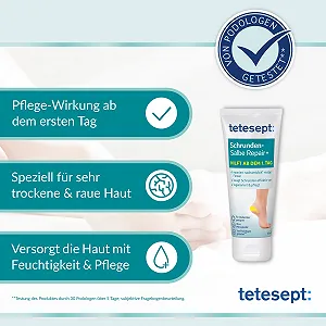 Крем-мазь для ніг tetesept Cracked Ointment Repair+ гідроліпідний комплекс декспантенол 60 мл synthetic.ua - Фото 1