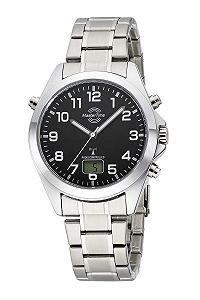 Часы мужские радиоуправляемые кварцевые Master Time Аналого-цифровые MTGA-10736-22M, браслет из нержавеющей стали - Фото 1