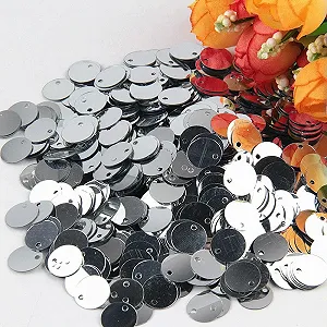 Блестки Плоские Круглые Серебряные 15 мм, 240 шт, 20 г - Фото 1