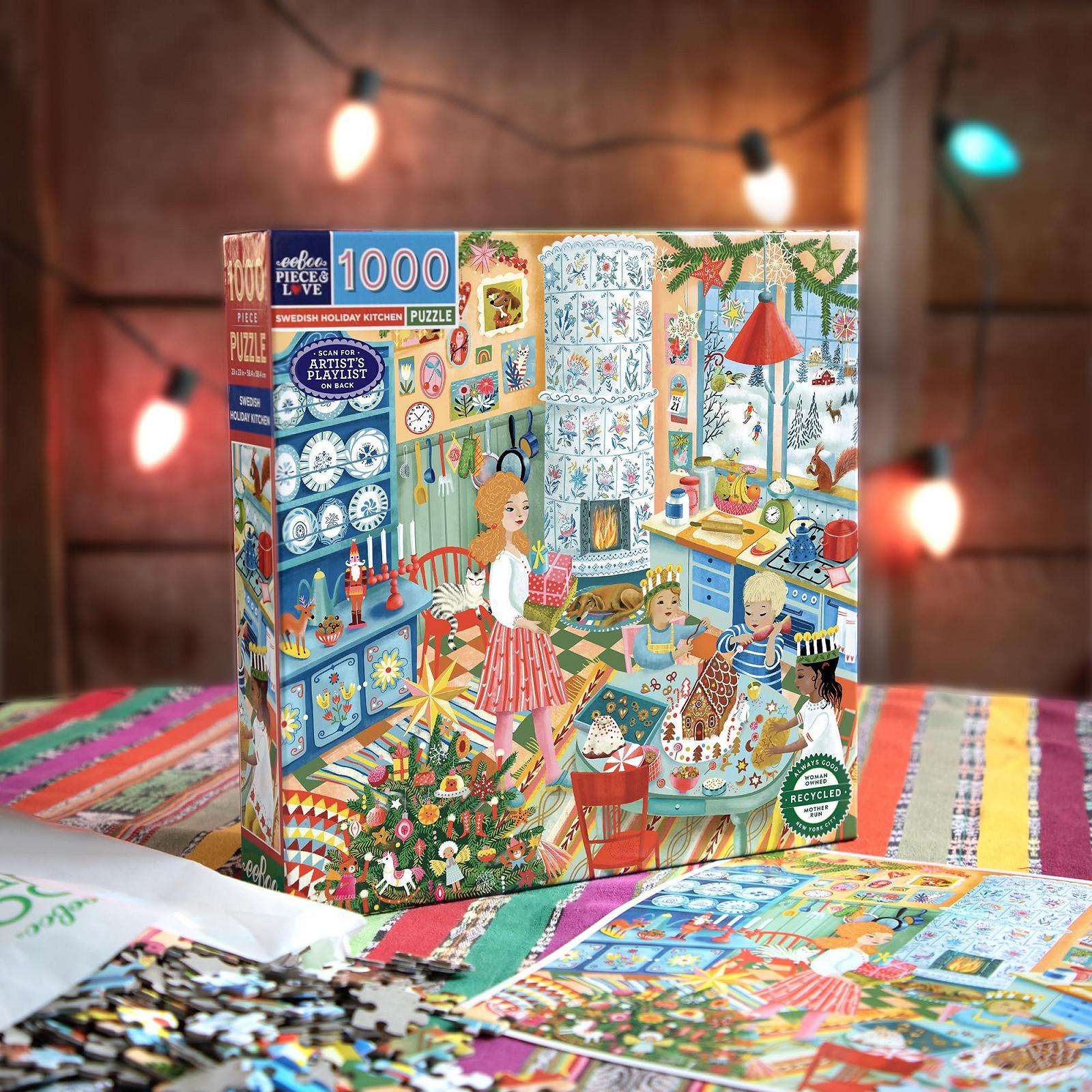 Пазл Eeboo Swedish Holiday Kitchen Шведская праздничная кухня 1000 элементов 58,5 x 58,5 см, фото №4