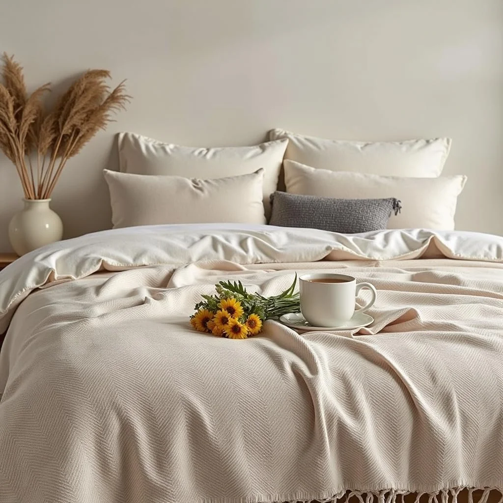 Покрывало BOHORIA Tulum XXL 220 x 240 см Хлопок Натуральный цвет, фото №3