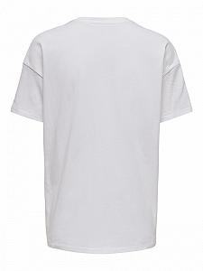 Футболка ONLHAZEL OVERSIZE FOOD TOP JRS 15254488-Bright -Print:PIZZA ONLY Білий S synthetic.ua - Фото 1