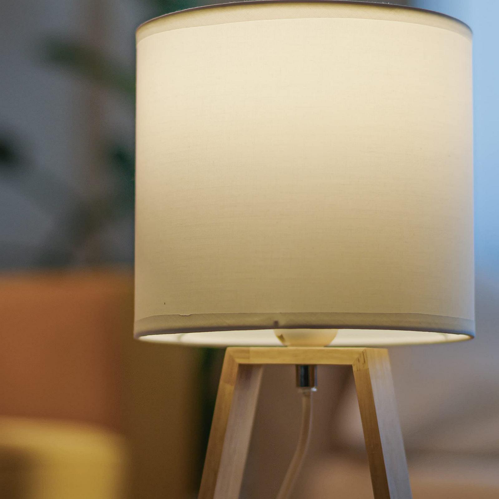 Настільна лампа FORLIGHT Nuts Nordic E27 Дерево та білий текстиль, фото №4