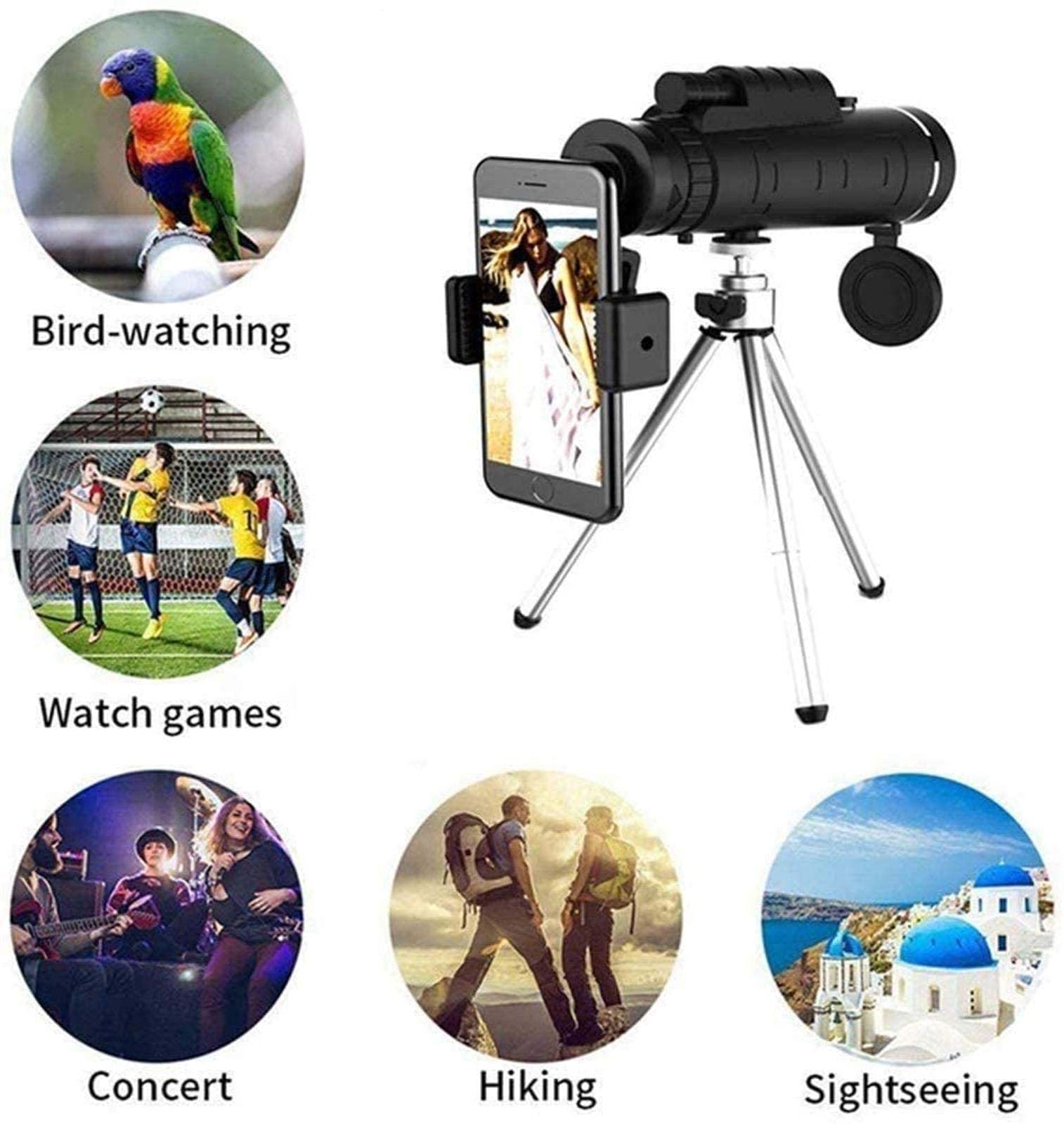 Монокуляр High Performance Monocular 40 x 60 з тримачем для смартфона та штативом, фото №7