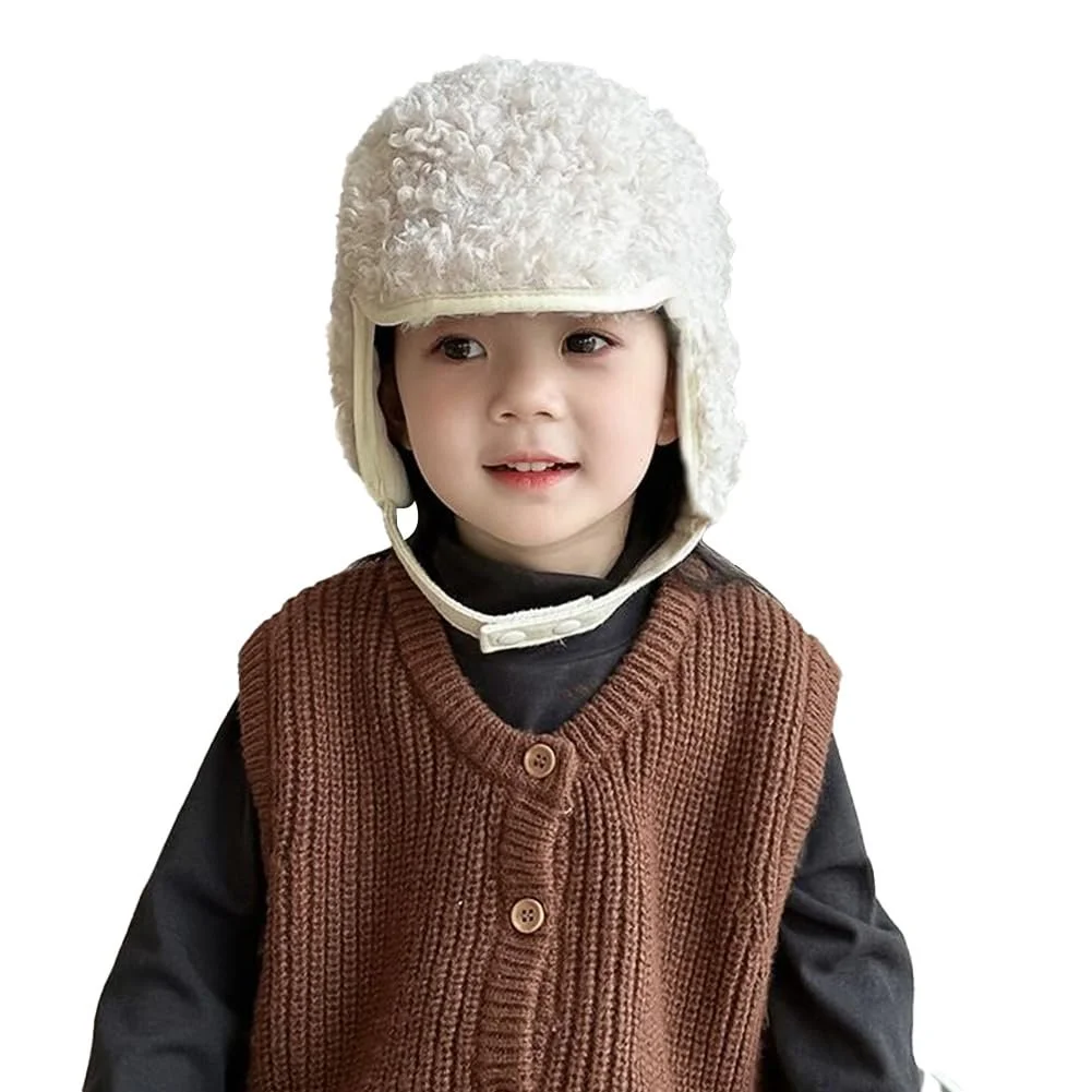 Зимняя шапка-ушанка для девочек, искусственная шерсть, ветрозащитная, фото №1 Зимняя шапка-ушанка для девочек, искусственная шерсть, ветрозащитная, фото №1