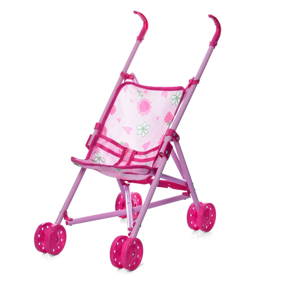 Коляска для кукол Bambi M 0348 игрушечная коляска-трость 58 х 13 см Клубничка, фото №1