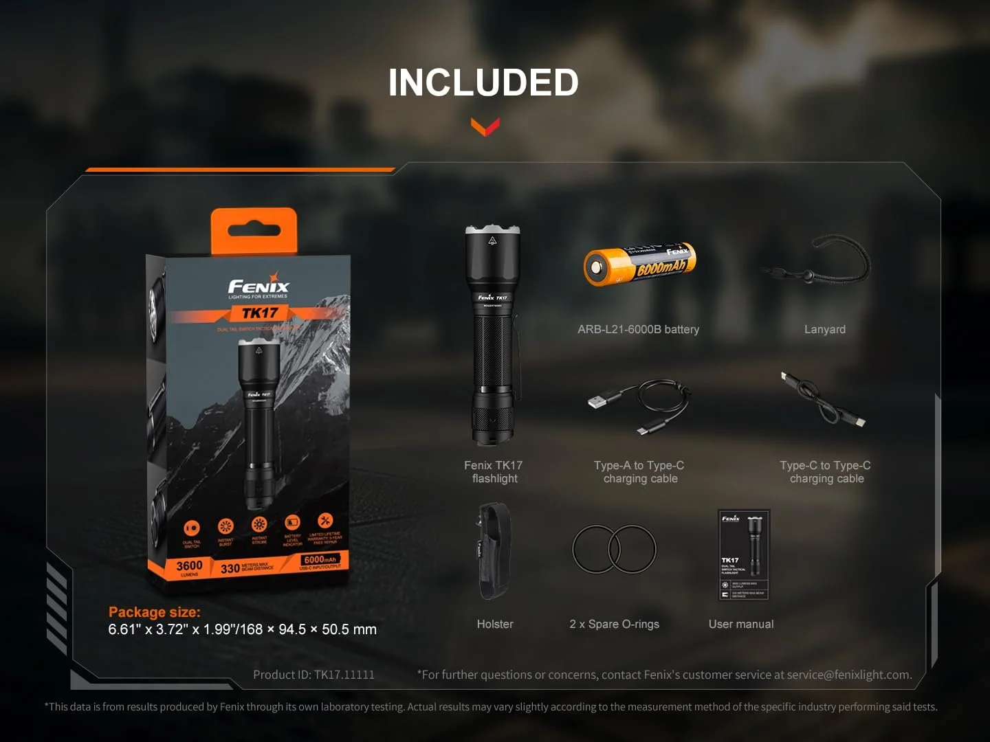 Ліхтар Fenix TK17 LED Тактичний Надзвичайно Яскравий 3600 люмен, 6000 мАг Акумулятор USB-C, 330 м, IP68 Водонепроникний, фото №8 Ліхтар Fenix TK17 LED Тактичний Надзвичайно Яскравий 3600 люмен, 6000 мАг Акумулятор USB-C, 330 м, IP68 Водонепроникний, фото №8