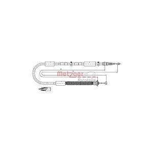 Трос стоянкового гальма METZGER 12.0706 задній правий FIAT - Фото 1