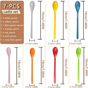 Набір Меламінових Ложок 7 шт., Барвисті Пластикові synthetic.ua - Фото 1