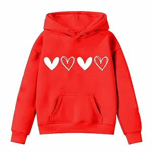 Свитшот на День Святого Валентина Минималистичный Valentine Shirt Подруга Пуловер Сердце Круглый вырез Свободный крой Плотный - Фото 1