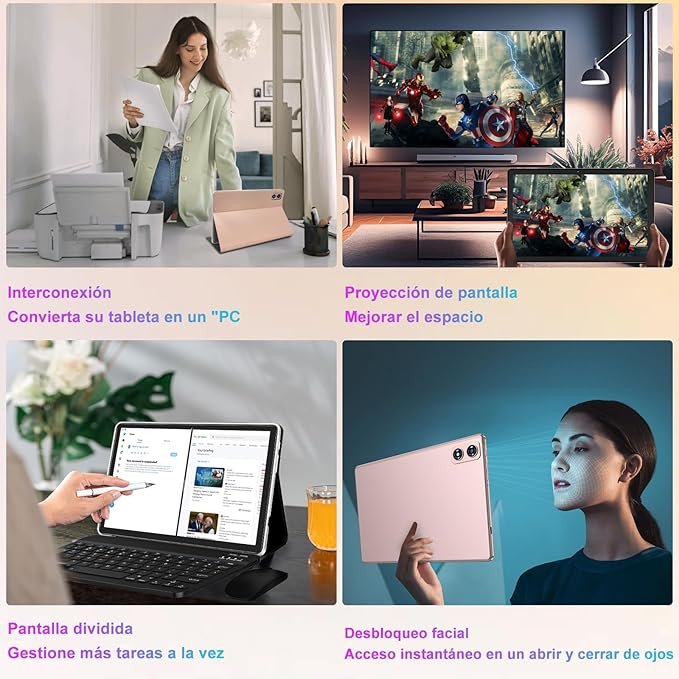 Планшет 10.1" Dghrti Tab 20 6+16/128GB 8 ядер Android 14 8000 mAh Черно-розовый, фото №5