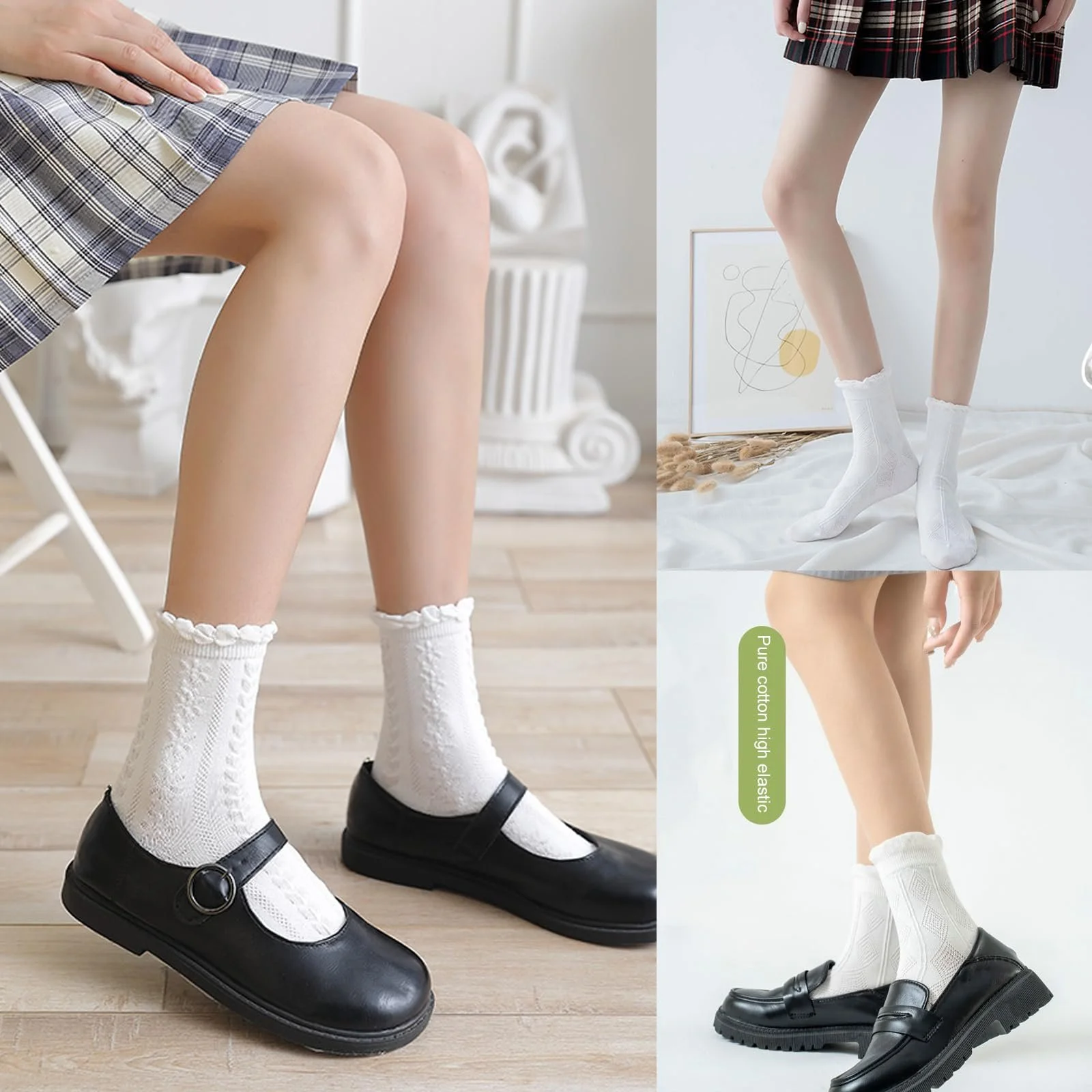 Носки с рюшами Dirndl, 2 пары, женские, белые, фото №6 Носки с рюшами Dirndl, 2 пары, женские, белые, фото №6