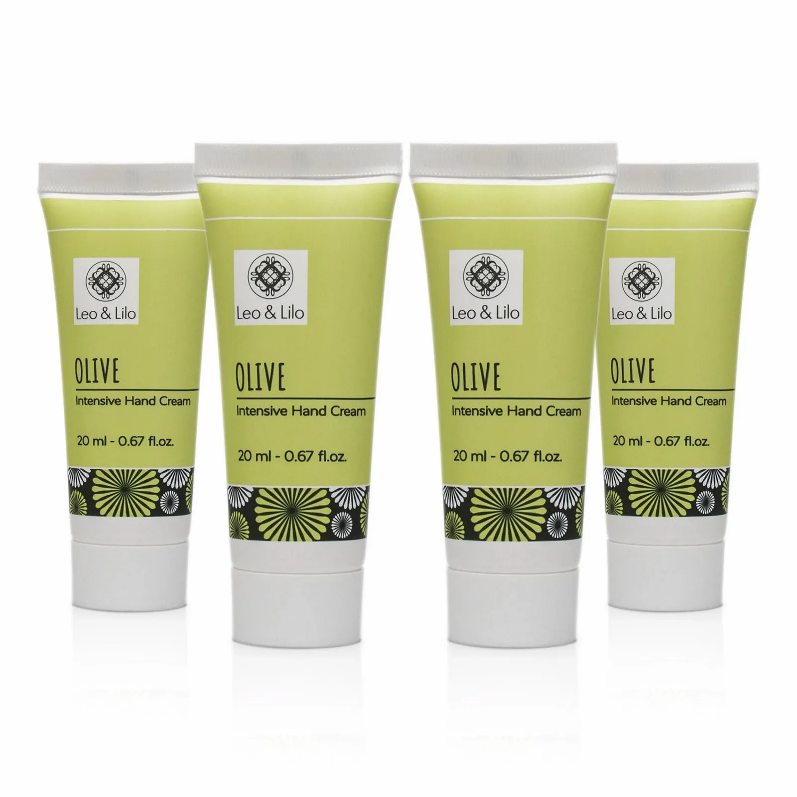 Крем для рук Leo & Lilo Olive 20 мл интенсивный уход для сухой кожи рук с растительными органическими маслами и экстрактом листьев оливы, набор из 4 штук, фото №1