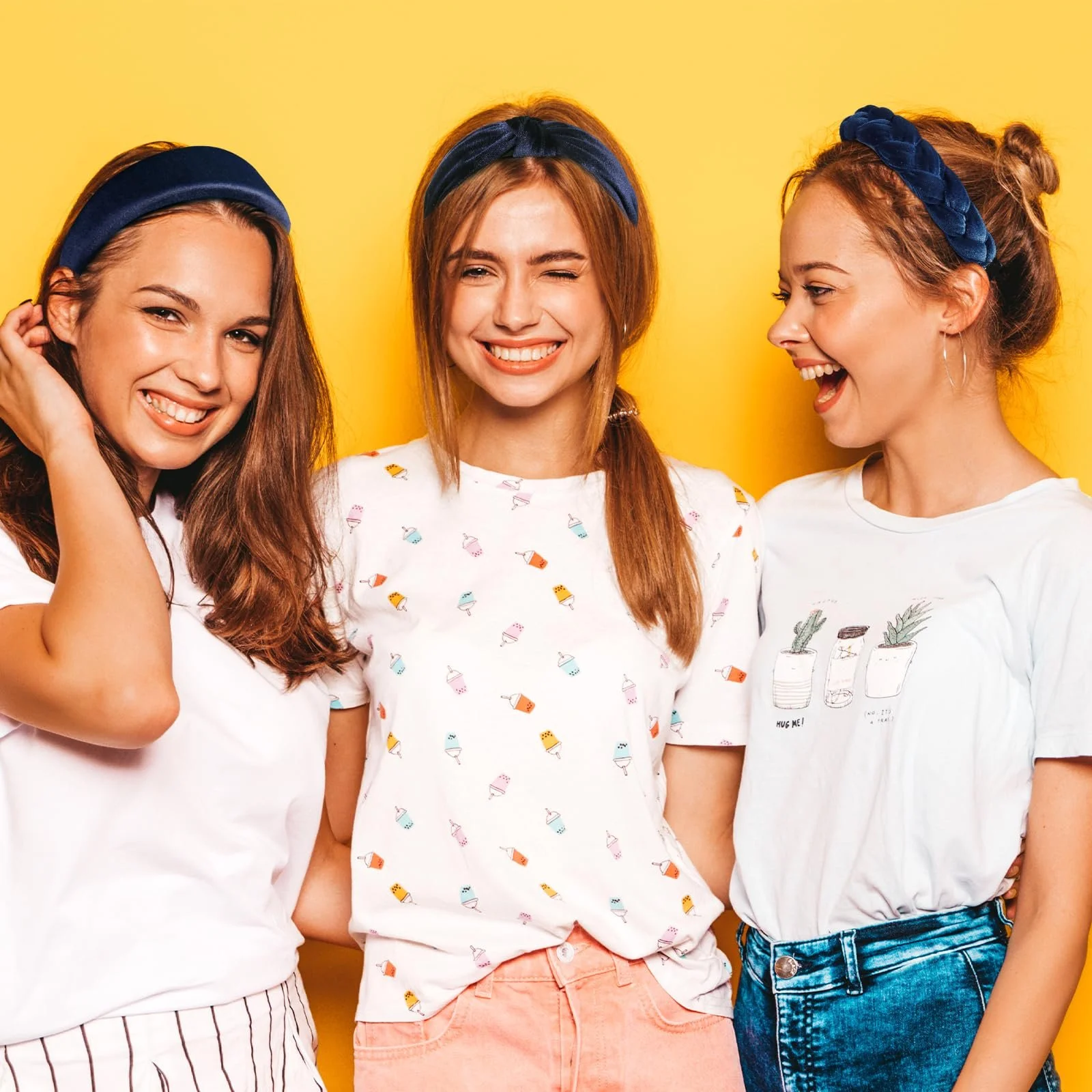 Набір обручів на голову 3 шт. Оксамитова, фото №6