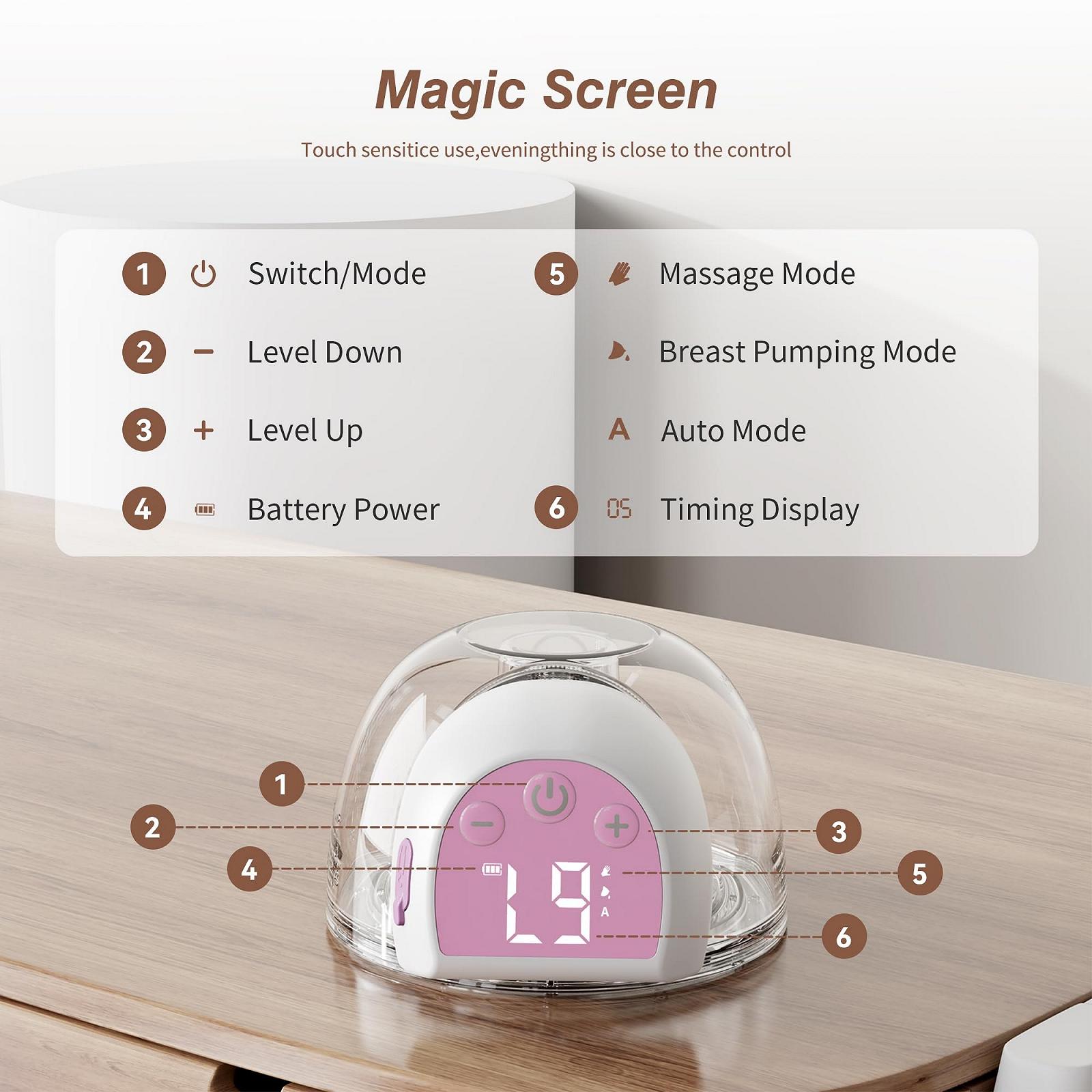 Молокоотсос электрический ANWIKE 193 г, 3 режима, 9 уровней, LED дисплей, низкий уровень шума, накладки 21/24 мм, фото №7 Молокоотсос электрический ANWIKE 193 г, 3 режима, 9 уровней, LED дисплей, низкий уровень шума, накладки 21/24 мм, фото №7