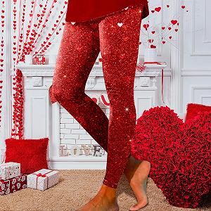 Легінси Висока талія Valentine's Day Rose Plaid Funny Couples 2024 Love Heart Print Для йоги та тренувань Queen of Hearts synthetic.ua - Фото 1