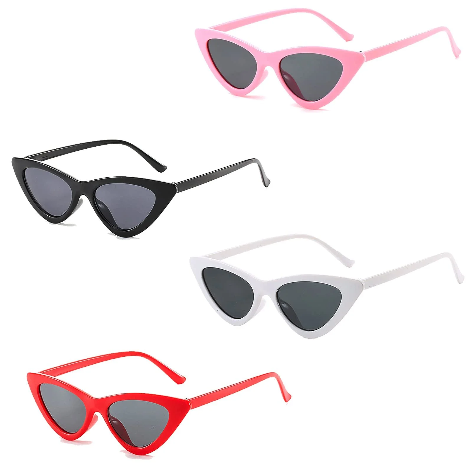 Солнцезащитные очки кошачий глаз Flycppo, набор 4 шт., разноцветные, фото №1