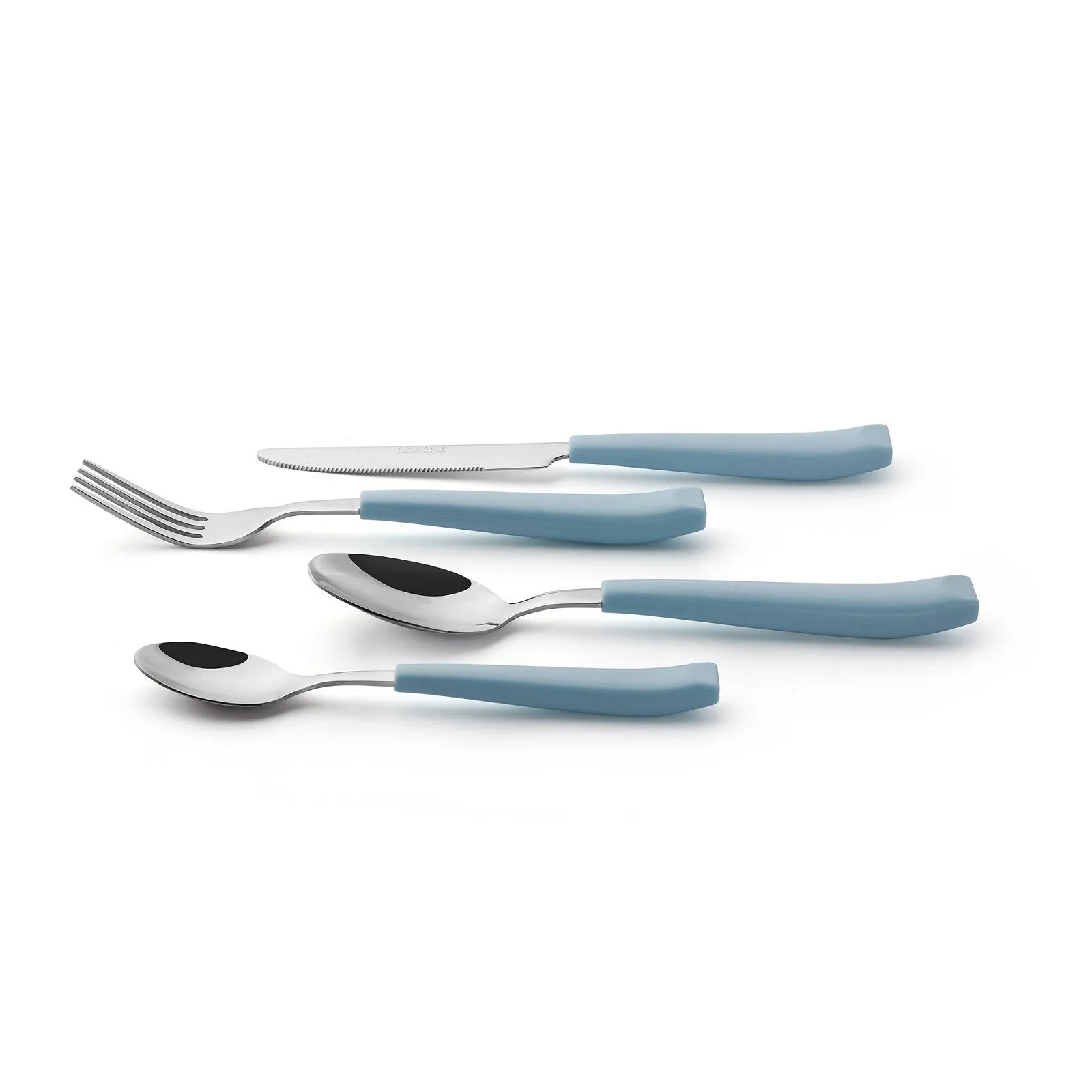 Набір столових приборів Exzact WF232W з 16 предметів з нержавіючої сталі з пластиковими ручками, фото №4 Набір столових приборів Exzact WF232W з 16 предметів з нержавіючої сталі з пластиковими ручками, фото №4